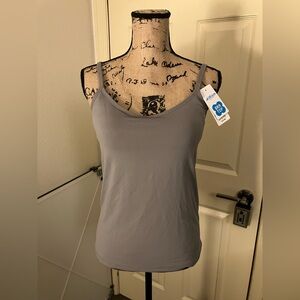 Uniqlo airism built in bra top cami camisole gray large L